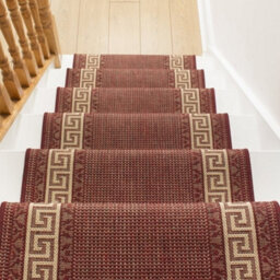 Greek Fret Stair Runner - Hardwearing, Non-Slip & Durable Carpet For Stairs & Staircases, Multiple Lengths - thumbnail 3