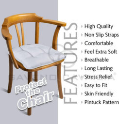 Gc Gaveno Cavailia 4 Pcs Seat Cushions For Dining Chairs Garden Indoor/outdoor Kitchen Chair Cushions With Ties 40X40Cm Silver - thumbnail 2