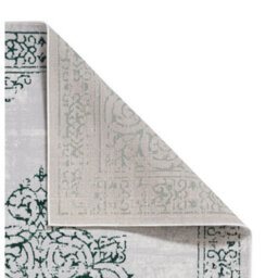 Green Silver Rug, Traditional Bordered Rug, 11mm Thick Abstract Rug, Green Silver Rug For Dining Room-160Cm X 230Cm - thumbnail 2