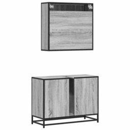 Berkfield 2 Piece Bathroom Furniture Set Grey Sonoma Engineered Wood - thumbnail 7