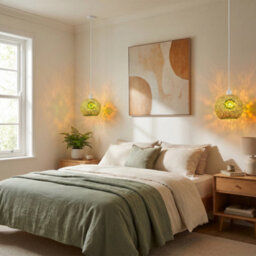 Happy Homewares Green And Yellow Mosaic Glass Artisanal Pendant Ceiling Light Shade - thumbnail 6