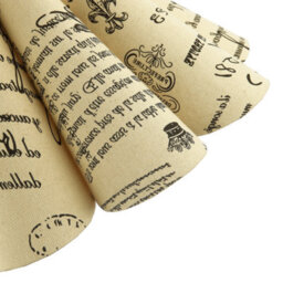 Happy Homewares Vintage France Theme Linen Pendant Shade With Black Scroll Wording - thumbnail 4