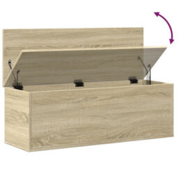 Berkfield Storage Box Sonoma Oak 102X35X35 Cm Engineered Wood - thumbnail 8