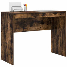 Berkfield Modern Writing Desk Smoked Oak Engineered Wood 100 X 40 X 76 Cm - thumbnail 3