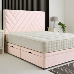 Urban Textures - Monaco Ottoman Bed Rounded Headboard Side Lift: Boucle Pink - thumbnail 1