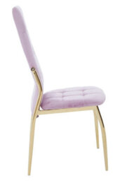 Orsina Pink Velvet Dining Chair, Modern Dining Accent Chair, Pink & Gold Velvet Upholstered Dining Chair For Home - thumbnail 3
