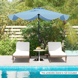 Costway 9Ft Patio Umbrella 2-Tier Heavy-Duty Market Table Umbrella Crank Handle - thumbnail 4