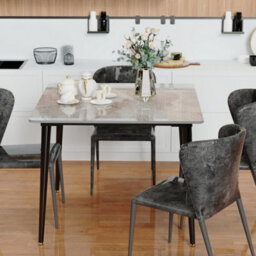 Fativo 80Cmw Industrial Dining Table Sintered Stone Marble Top Kitchen Eating Table 4 Seater Home,grey - thumbnail 7
