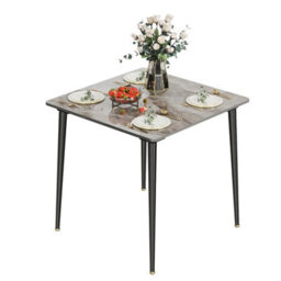 Fativo 80Cmw Industrial Dining Table Sintered Stone Marble Top Kitchen Eating Table 4 Seater Home,grey - thumbnail 6