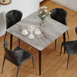 Fativo 80Cmw Industrial Dining Table Sintered Stone Marble Top Kitchen Eating Table 4 Seater Home,grey - thumbnail 9