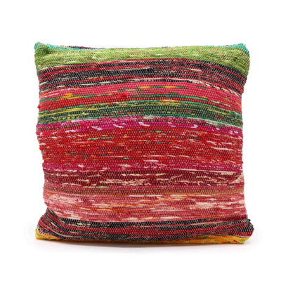 Vibrant Multicoloured Rag Rug Cushion Covers For Living Room Decor - image 1