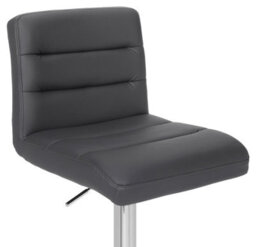 Lamboro Luscious Deluxe Real Leather Breakfast Bar Stool, Chrome Footrest, Swivel Gas Lift, Home Bar & Kitchen Barstool, Charcoal Grey - thumbnail 7
