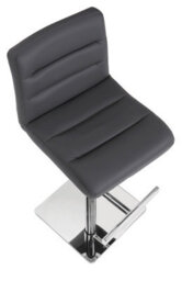 Lamboro Luscious Deluxe Real Leather Breakfast Bar Stool, Chrome Footrest, Swivel Gas Lift, Home Bar & Kitchen Barstool, Charcoal Grey - thumbnail 6
