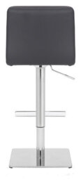 Lamboro Luscious Deluxe Real Leather Breakfast Bar Stool, Chrome Footrest, Swivel Gas Lift, Home Bar & Kitchen Barstool, Charcoal Grey - thumbnail 5
