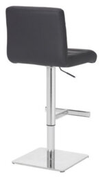 Lamboro Luscious Deluxe Real Leather Breakfast Bar Stool, Chrome Footrest, Swivel Gas Lift, Home Bar & Kitchen Barstool, Charcoal Grey - thumbnail 4