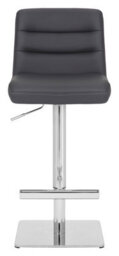 Lamboro Luscious Deluxe Real Leather Breakfast Bar Stool, Chrome Footrest, Swivel Gas Lift, Home Bar & Kitchen Barstool, Charcoal Grey - thumbnail 3