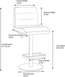 Lamboro Luscious Deluxe Real Leather Breakfast Bar Stool, Chrome Footrest, Swivel Gas Lift, Home Bar & Kitchen Barstool, Charcoal Grey - thumbnail 9