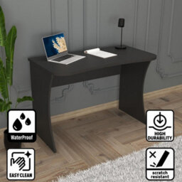 110Cm Modern Desk Compact Writing Desk Laptop & Computer Table Stylish Office Desk For Home Work Study (Anthracite, Large, Mila) - thumbnail 5