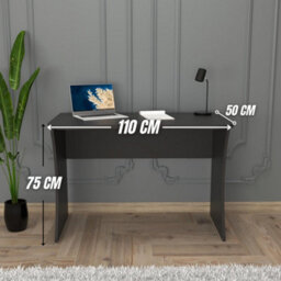 110Cm Modern Desk Compact Writing Desk Laptop & Computer Table Stylish Office Desk For Home Work Study (Anthracite, Large, Mila) - thumbnail 7