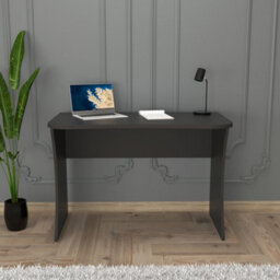 110Cm Modern Desk Compact Writing Desk Laptop & Computer Table Stylish Office Desk For Home Work Study (Anthracite, Large, Mila) - thumbnail 3