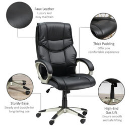 Executive Office Chair Faux Leather Computer Desk Chair - thumbnail 4