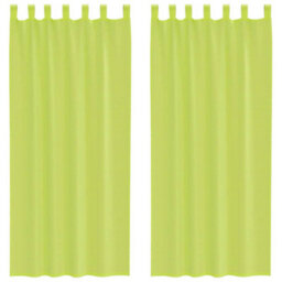 Berkfield Voile Curtains With Tab Top 2 Pcs Apple Green - thumbnail 2
