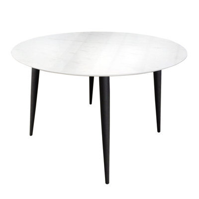 Bo Living Milano Round Dining Table, Black And White, W120Xd120Xh75Cm - image 1