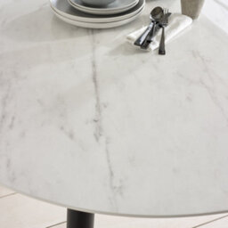 Bo Living Milano Round Dining Table, Black And White, W120Xd120Xh75Cm - thumbnail 2
