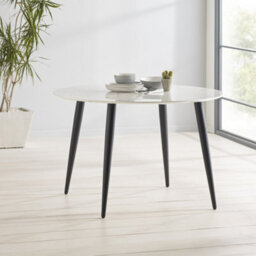 Bo Living Milano Round Dining Table, Black And White, W120Xd120Xh75Cm - thumbnail 3