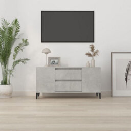 Berkfield Modern Tv Cabinet Concrete Grey 102X44.5X50 Cm Engineered Wood - thumbnail 3
