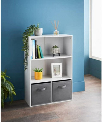 Spot On Dealz White Wooden 4 Cube Storage Unit Bookcase - image 1