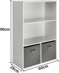 Spot On Dealz White Wooden 4 Cube Storage Unit Bookcase - thumbnail 2
