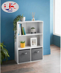 Spot On Dealz White Wooden 4 Cube Storage Unit Bookcase - thumbnail 3