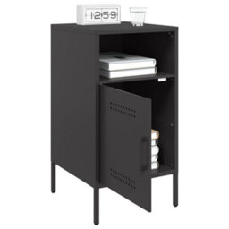 Berkfield Bedside Cabinet Black 36X39X68 Cm Steel - thumbnail 5