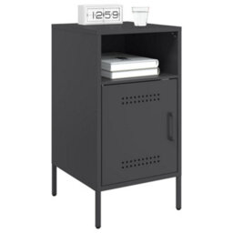 Berkfield Bedside Cabinet Black 36X39X68 Cm Steel - thumbnail 4