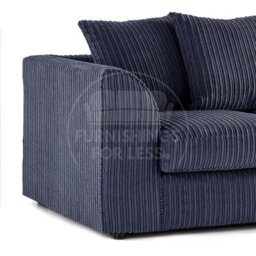Furnishings For Less UK Ferguson Navy Blue 5 Seater Fabric Corner Sofa L Shaped Jumbo Cord - Scatter Back - thumbnail 3
