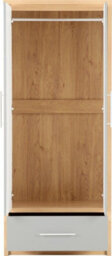 Seconique Seville 2 Door 1 Drawer Wardrobe In Oak And Grey Sheen Finish - thumbnail 2
