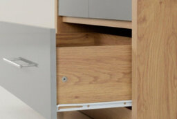 Seconique Seville 2 Door 1 Drawer Wardrobe In Oak And Grey Sheen Finish - thumbnail 6