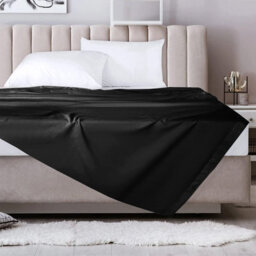 Aspire Homeware 100% Egyptian Cotton Flat Sheet Deep Coverage Ultracool Flat Bedding Black Sheet Super King, (L)310Cmx(W)270Cm - thumbnail 7