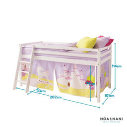 Nöa & Nani Noa & Nani Cabin Bed With Ladder And Tent In Princess Fairytale Design In White Moro - thumbnail 4