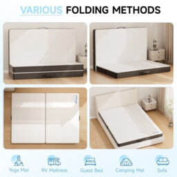 Onemill 6 Inch Foldable Floor Mattress, 4-Fold Easy Storage With Washable Cover, Pressure Relief For Camping, Travel & Guests - thumbnail 7