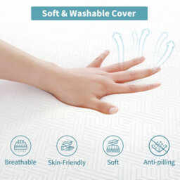 Onemill 6 Inch Foldable Floor Mattress, 4-Fold Easy Storage With Washable Cover, Pressure Relief For Camping, Travel & Guests - thumbnail 2