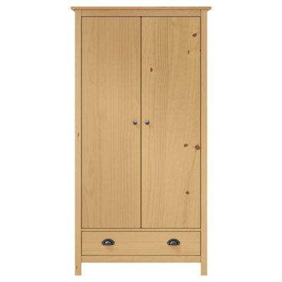 Berkfield Modern 2-Door Wardrobe Hill 89X50X170 Cm Solid Pine Wood