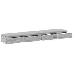 Berkfield Modern Bed Drawers In Grey Sonoma - 180X36.5X16.5 Cm - Made Of Engineered Wood - thumbnail 3
