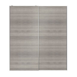 GoodHome Atomia Mirror Non-Mirrored Matt Grey Oak Effect 2 Door Sliding Wardrobe Door Kit (H)2250mm (W)2000mm - thumbnail 1