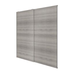 GoodHome Atomia Mirror Non-Mirrored Matt Grey Oak Effect 2 Door Sliding Wardrobe Door Kit (H)2250mm (W)2000mm - thumbnail 2