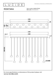 Lucide Montana Led Bar Ceiling Pendant Light With Remote Control Coffee - thumbnail 8