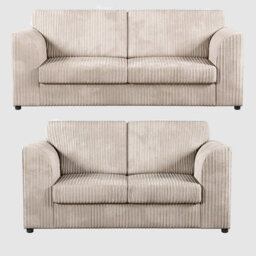 Jumbo Cord Cream 3+2 Sofa Set (Full Back)