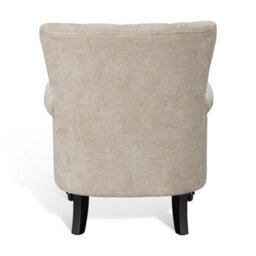 Tufted Beige Accent Chair Liana With Black Wooden Legs - Small Living Room Fabric Armchair - thumbnail 5