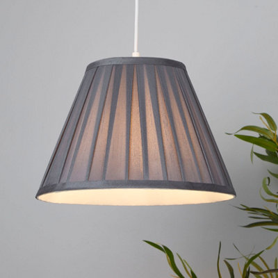 Lighting Collection Mauve Pleat Textured Tapered Decorative Fabric Lamp Shade - image 1